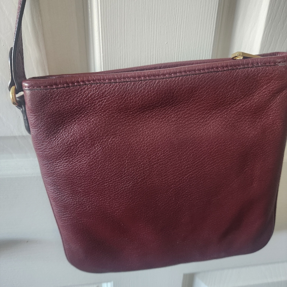NWOT VintageRalph Lauren Leather Embossed LXVII Crown Bag Purse Oxblood Burgundy - Picture 5 of 10